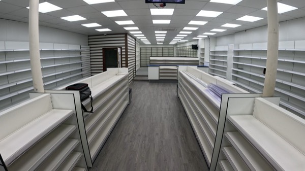 Commercial shop fit-out with LED panel lighting
