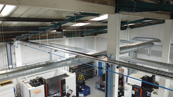 Warehouse and mezzanine lighting installation